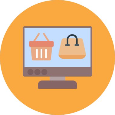 İnternetten alışveriş. Basit resimleme