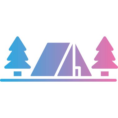 Bir dağ simgesinin vektör illüstrasyonu