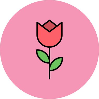 Çiçek. Web simgesi basit illüstrasyon