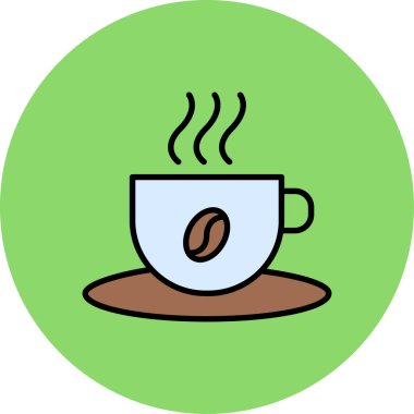 kahve fincanı simgesi, vektör illüstrasyonu