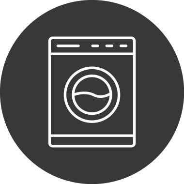 Çamaşırhanenin vektör illüstrasyonu modern simge