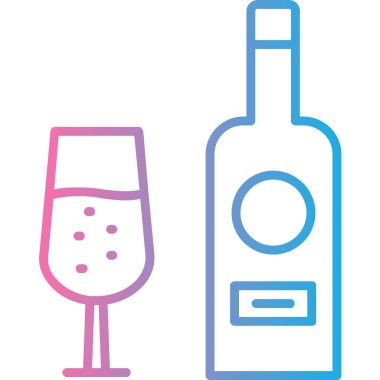 alkollü içecek ikonu - taslak biçiminde