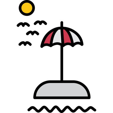 Şemsiye. Web simgesi basit illüstrasyon