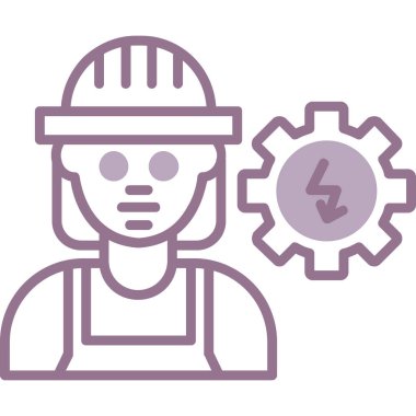 Vites vektör çizimine sahip mühendis.