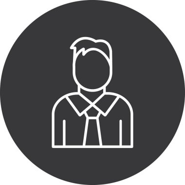 Kravat, çizgi ikonu, konsept, vektör, doğrusal işaret, çizgi sembolü olan bir avatar insan. özet sembolü.