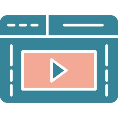 video. Web simgesi basit illüstrasyon