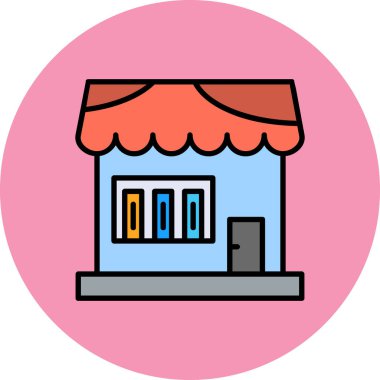 Mağaza. Web simgesi basit illüstrasyon