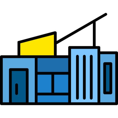 şehir binası simgesini ana hatlarıyla doldurma