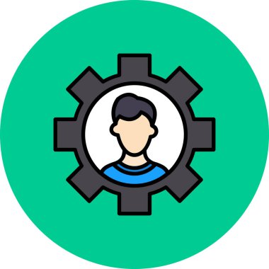 Çark simgesi olan adam