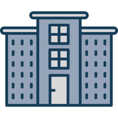 Bina. Web simgesi basit illüstrasyon