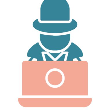 Hacker. Web simgesi basit illüstrasyon