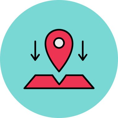 Konumu PIN simgesi. vektör çizim