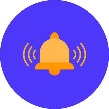 Çan vektör simgesi. stil düz turuncu ve sarı renklerdir, yuvarlak açılar, beyaz arkaplan