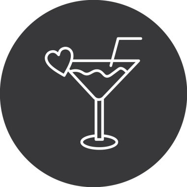 Kuyruklu bir kalp kadehinin vektör çizimi