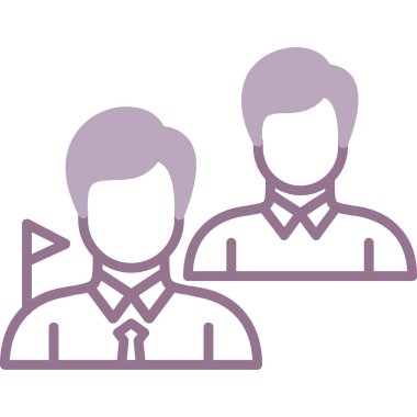 iş ve insanlar çizgi ve simge vektör illüstrasyonunu doldurur