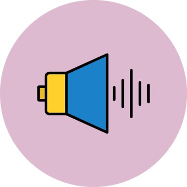 Hoparlör. Web simgesi vektör illüstrasyonu