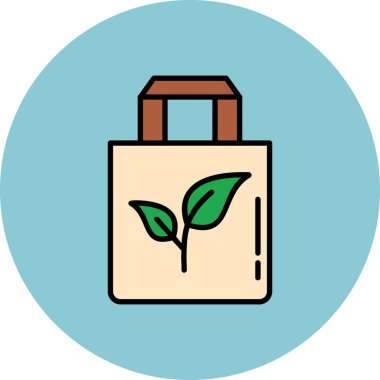 Yeşil yapraklı bir çantanın vektör çizimi