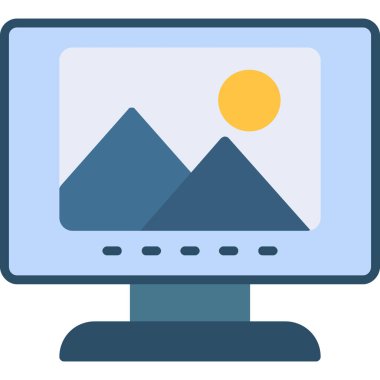 Bilgisayar. Web simgesi basit illüstrasyon