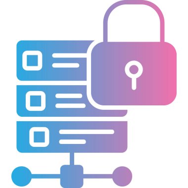 data Security vektör simgesi modern ince çizgi biçimi