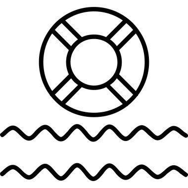 Plaj simgesi, vektör illüstrasyonu