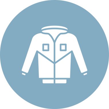 Ceket ikonu. İnce çizgi tasarımı ve daire sembolü. vektör illüstrasyonu.