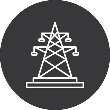 Modern b 'nin vektör illüstrasyonu nükleer santralin ikonundan yoksun