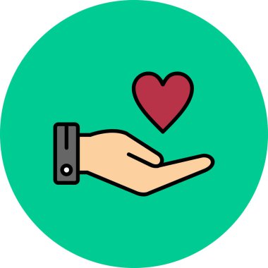 Kalp ikonu vektör illüstrasyonu