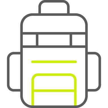 sırt çantası simgesi, vektör illüstrasyonu