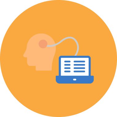 Beyin. Web simgesi basit illüstrasyon