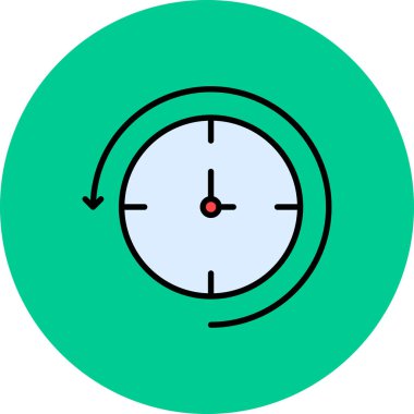 Saat simgesi, vektör illüstrasyonu beyaz arkaplanda izole edildi