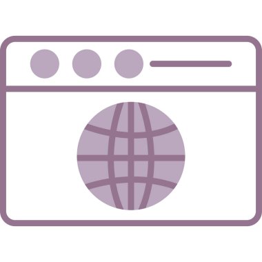 Tarayıcı. Web simgesi basit illüstrasyon