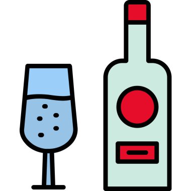 alkol kokteyl simgesi. vektör çizim