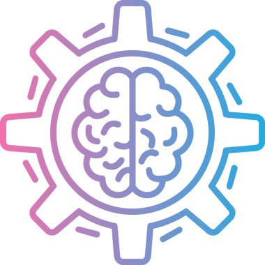 Beyin. Web simgesi basit illüstrasyon