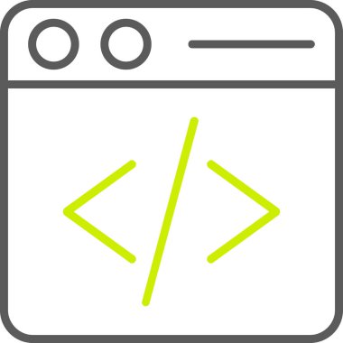 Tarayıcı web geliştirme simgesi ana hat biçiminde