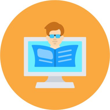 Dizüstü bilgisayar simgesi çizimi olan öğrenci