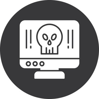 laptop kafatası ve beyaz üzerinde çapraz kemikler