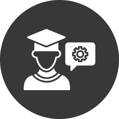 mezuniyet simgesi, vektör illüstrasyonu