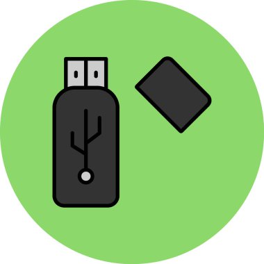 usb simge vektör illüstrasyonu