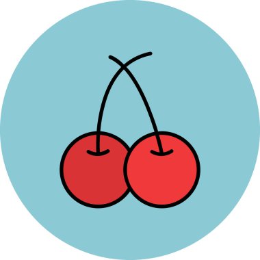 Kiraz. Web simgesi basit illüstrasyon