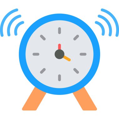 Alarm saati simgesi, vektör illüstrasyonu