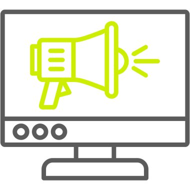 reklam reklam pazarlama simgesi ana hatları biçiminde