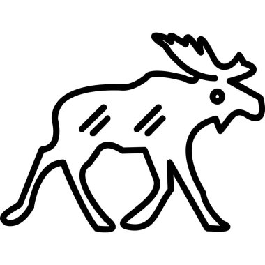 geyik vahşi hayvan simgesi ana hatlarıyla