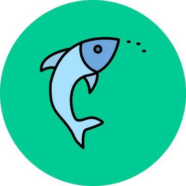 Balık. Web simgesi basit illüstrasyon