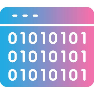 İkili kod simgesi vektör illüstrasyonu