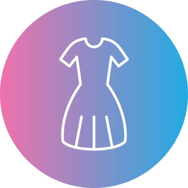 Kadın elbise ikonu, vektör illüstrasyonu basit tasarım