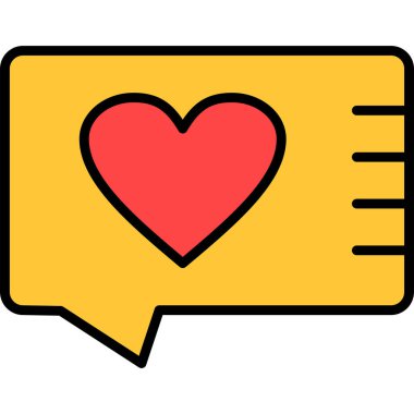 Aşk. Web simgesi basit illüstrasyon