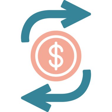 Dolar döviz düz vektör simgesi