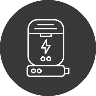 Elektrik pil simgesinin vektör illüstrasyonu