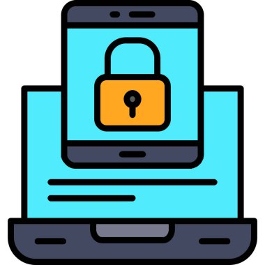 Kilit. Web simgesi basit illüstrasyon