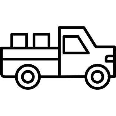 dağıtım kamyonu ikonu vektör çizimi